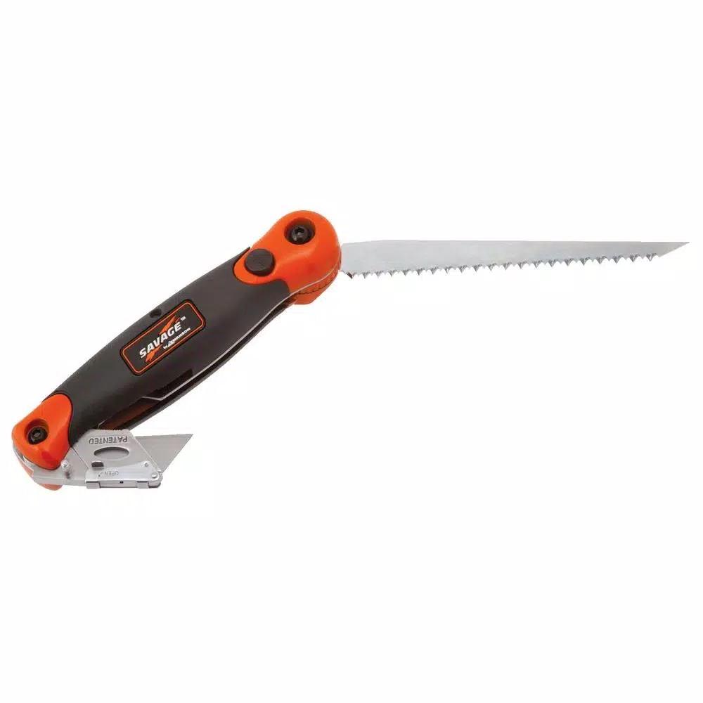 Swanson Savage 6.02 in. Folding Jab Saw and Utility Knife Set with Comfort Grip Handle
