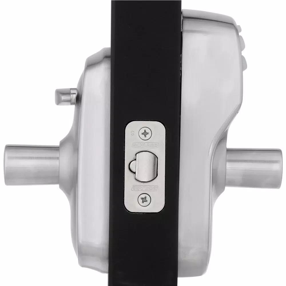 Schlage Elan Satin Chrome Electronic Keypad Door Lever with Plymouth Trim
