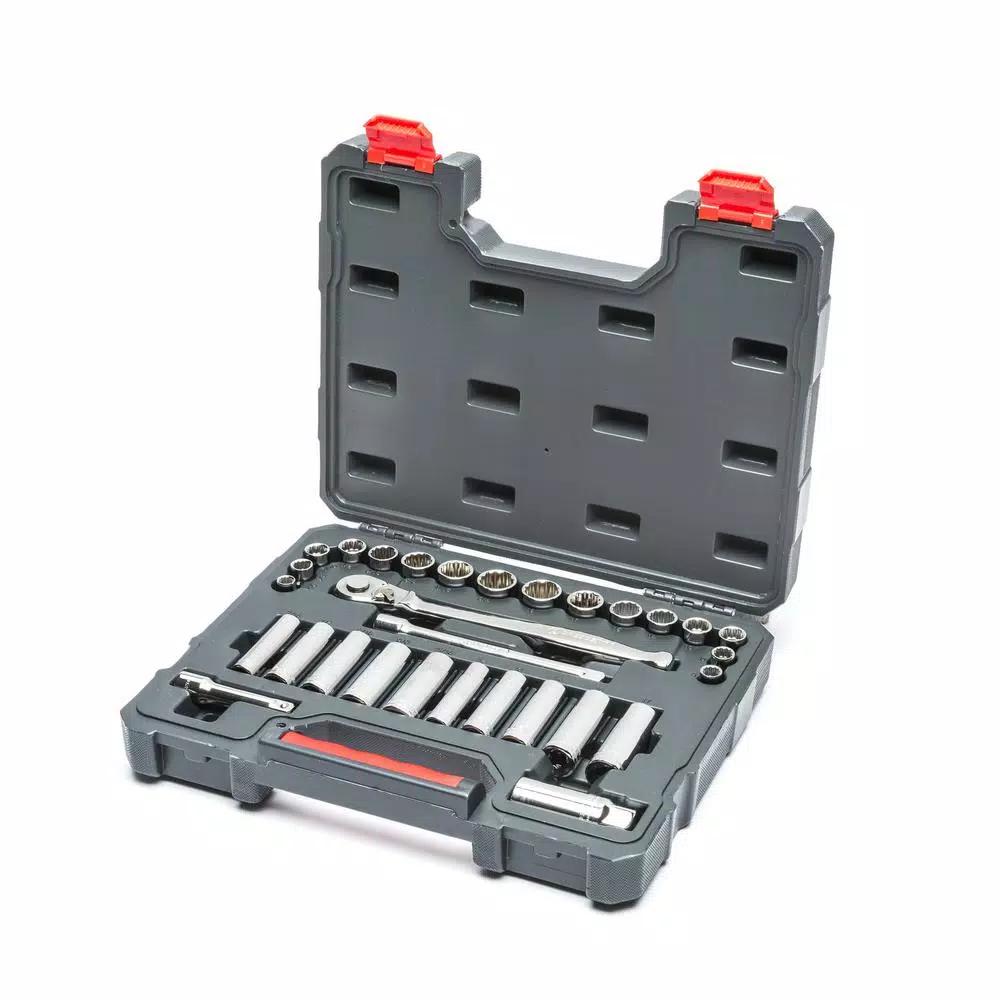 Crescent 30-Piece 3/8 in. Drive SAE/Metric Mechanics Tool Set with Standard and Deep Sockets
