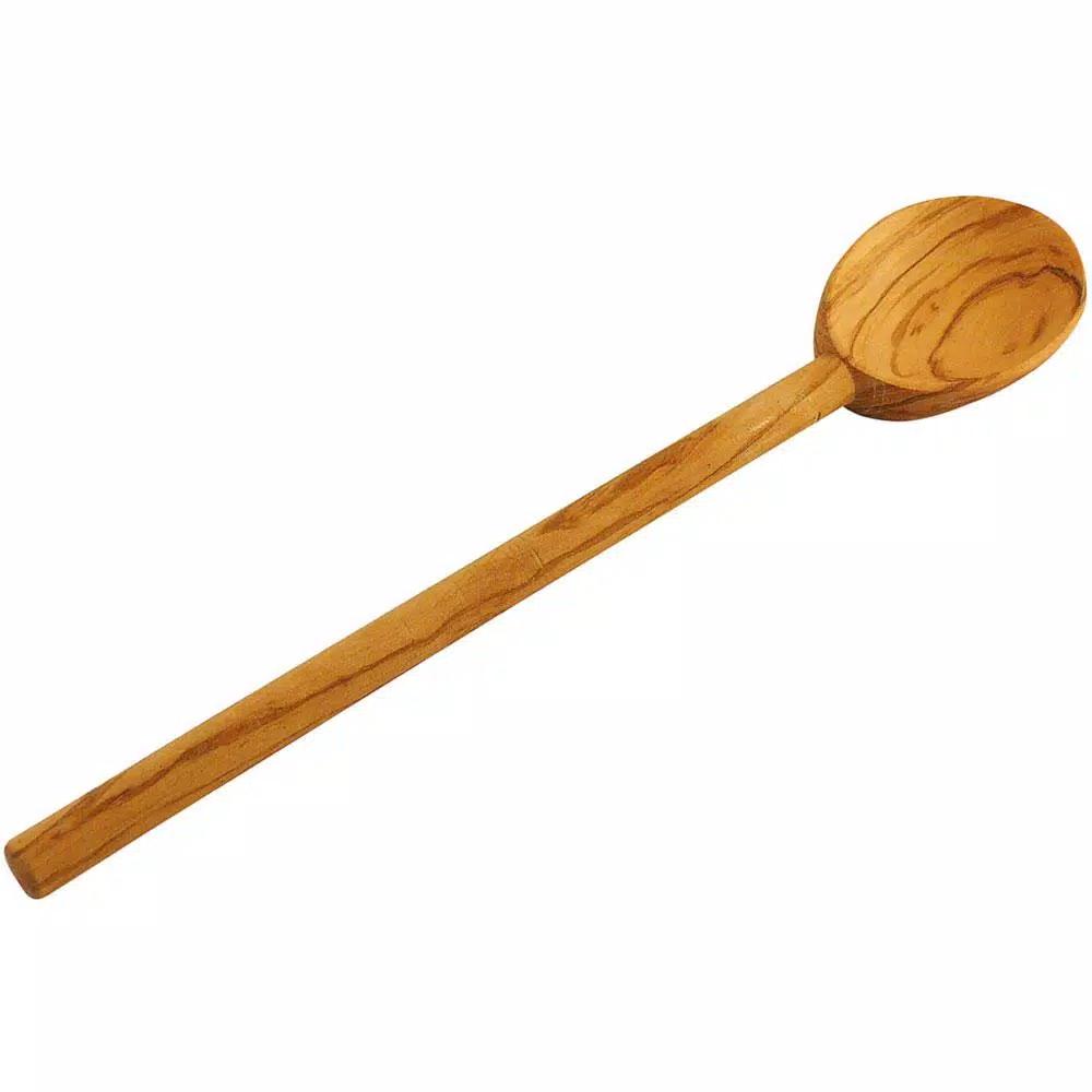 Hutzler Olive Wood Mixing Spoons Set of 2 - Natural Hardwood Kitchen Utensils