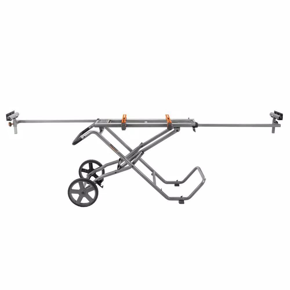 RIDGID 12 in. 15 Amp Dual Bevel Corded Miter Saw with LED and Universal Mobile Stand Kit