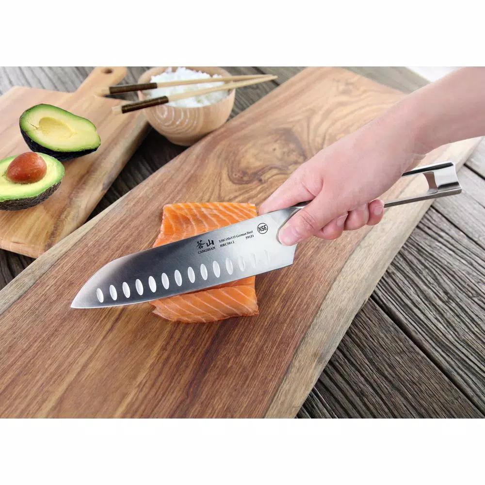 Cangshan N1 Series 7 in. German Steel Forged Santoku Knife, Stainless Steel Full Tang