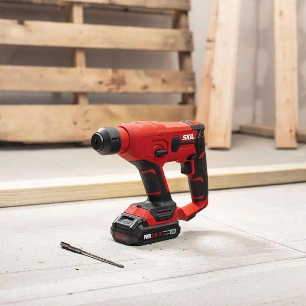 SKIL 20V PWRCORE SDS Plus Rotary Hammer Drill Kit with 2.0 Ah Battery and Charger