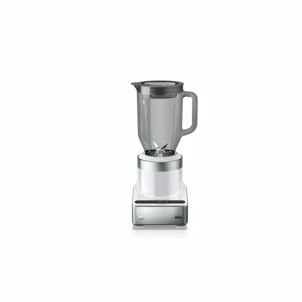 Braun PureMix 1000W Countertop Blender with 56 oz. Thermal Resistant Glass Jug, White and Stainless Steel