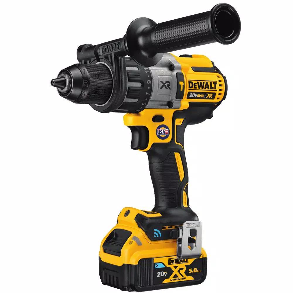 DEWALT 20V MAX XR 1/2 in. Brushless Hammer Drill/Driver Kit with Tool Connect, (2) 5 Ah Batteries & Charger