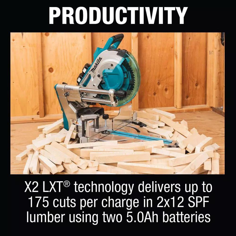 Makita 18V X2 LXT 12 in. Brushless Dual-Bevel Sliding Compound Miter Saw Kit with Bonus 18V LXT Jigsaw