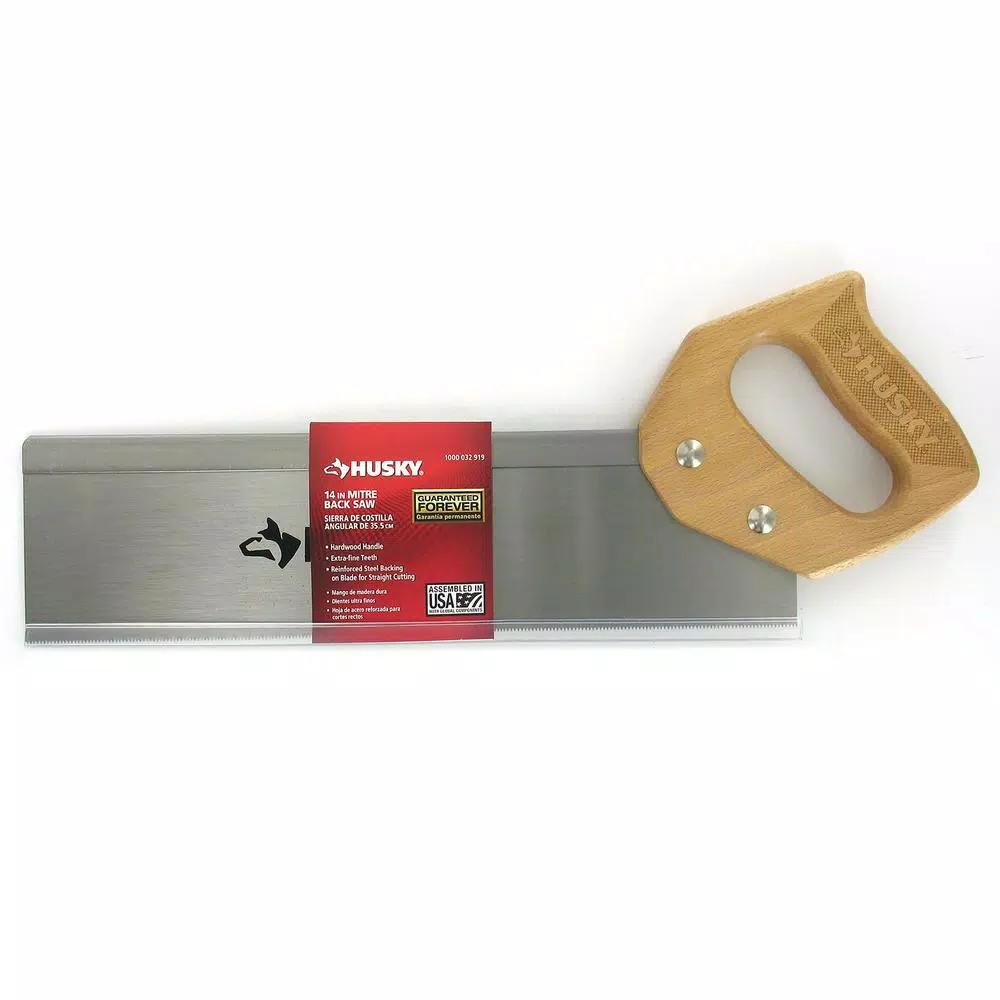 Husky 14 in. Pro Miter Back Saw with Hardwood Pistol Grip Handle