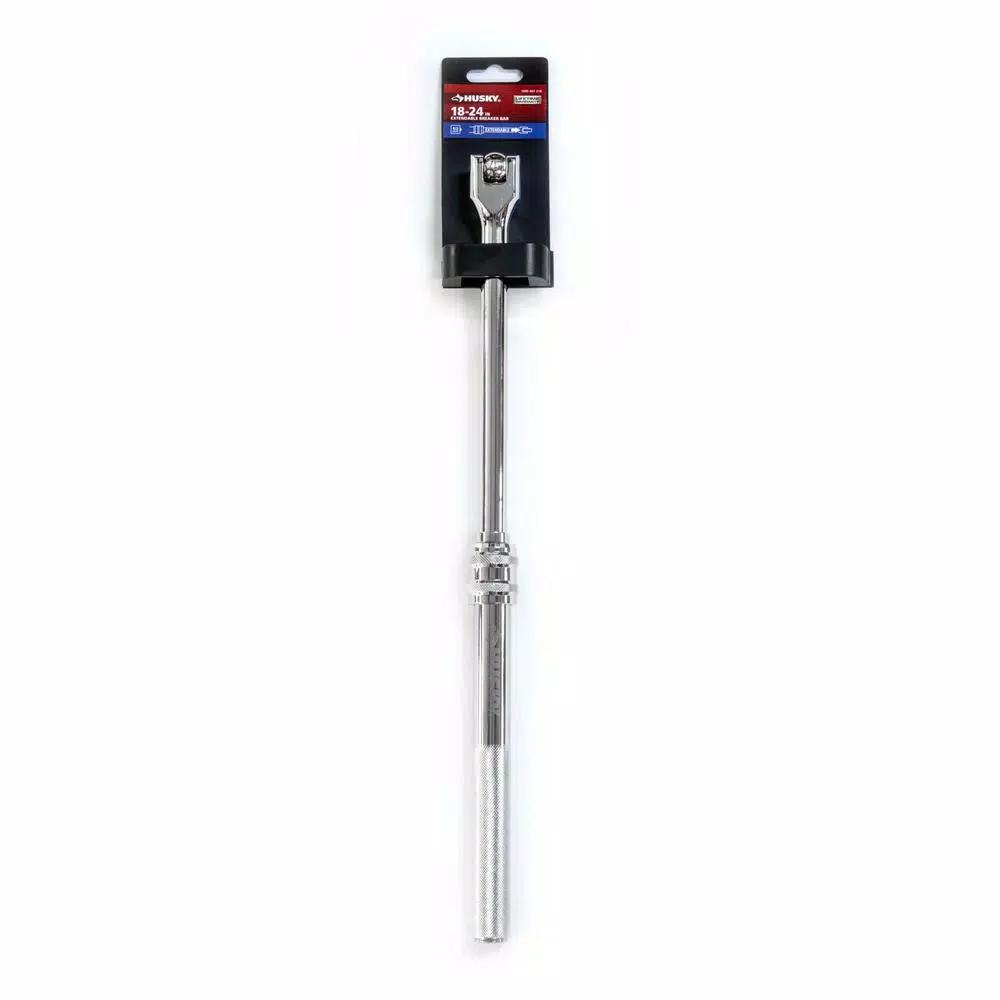 Husky 1/2 in. Drive Extendable Breaker Bar, 18 in. to 24 in.