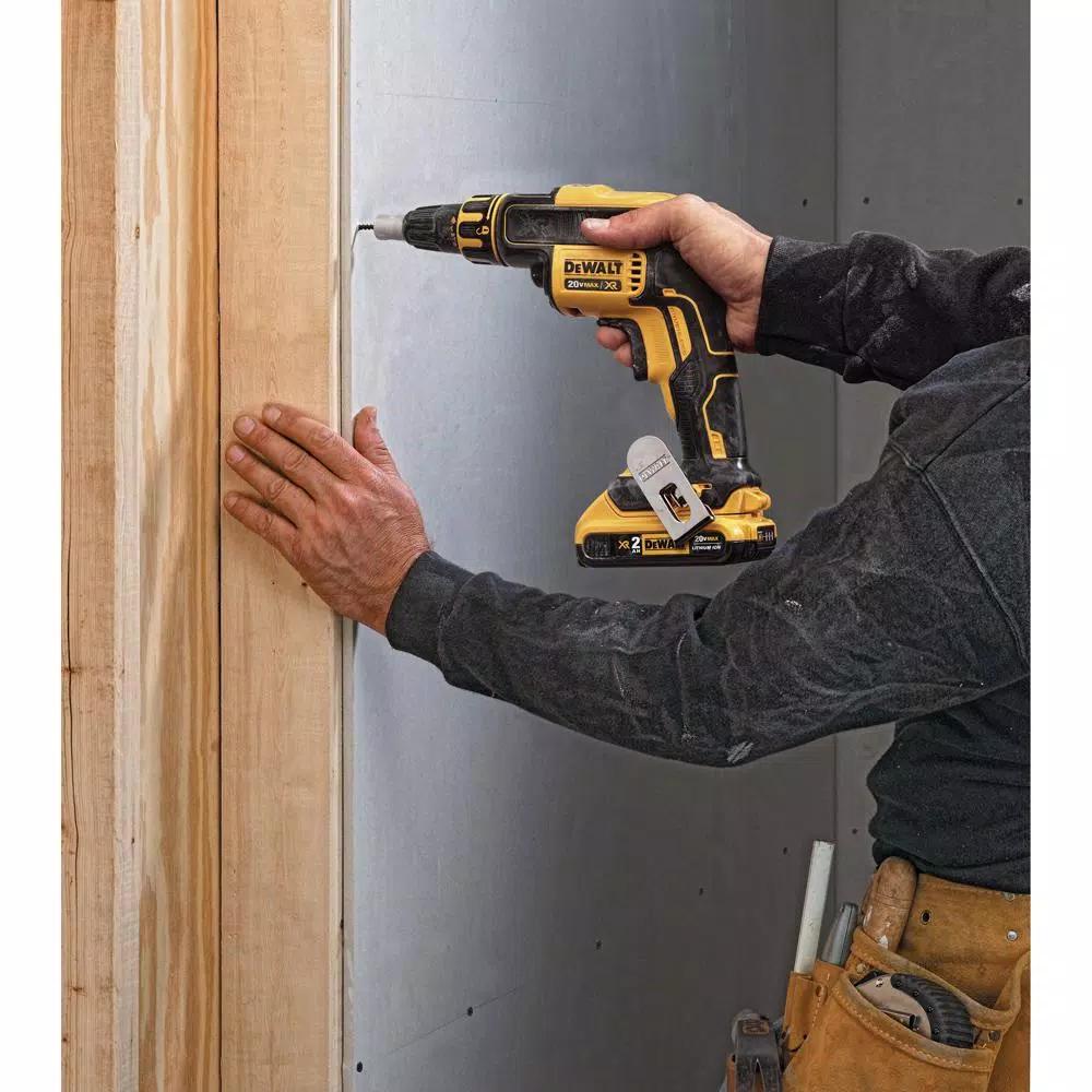 DEWALT 20V MAX XR Brushless Cordless Drywall Screw Gun Kit with (2) 2.0Ah Batteries & Cut-Out Tool