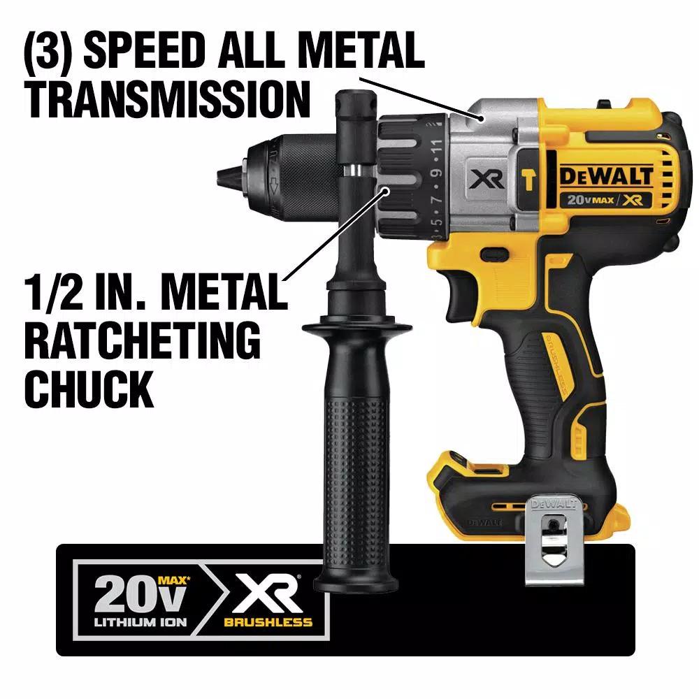 DEWALT 20V MAX XR 1/2 in. Brushless Hammer Drill/Driver Kit with Tool Connect, (2) 5 Ah Batteries & Charger