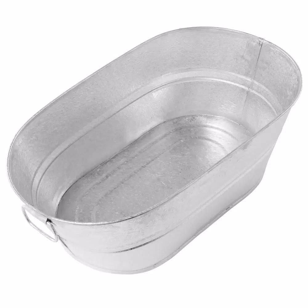 Behrens 7.5 Gallon Hot Dipped Steel Oval Tub - Galvanized Metal Planter & Utility Trough