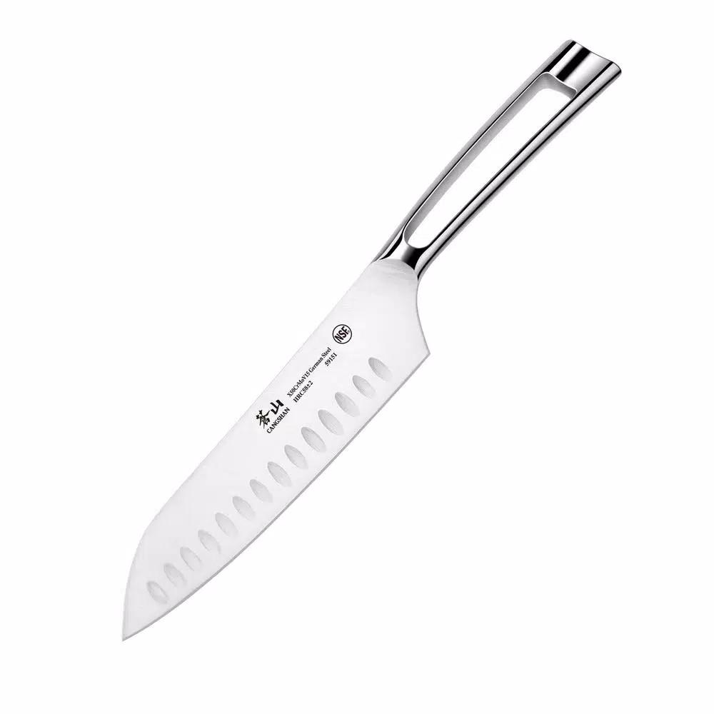 Cangshan N1 Series 7 in. German Steel Forged Santoku Knife, Stainless Steel Full Tang