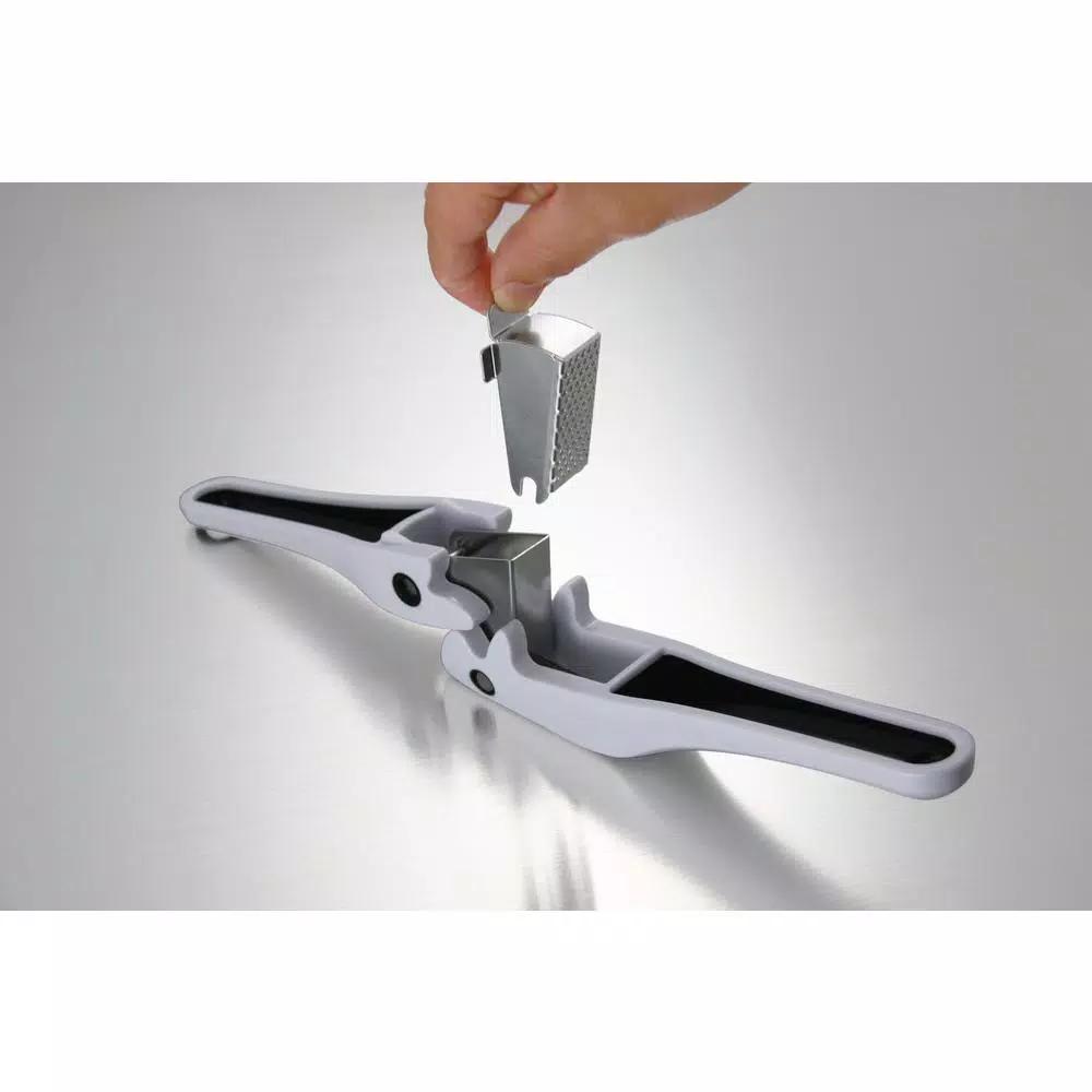 Simposh Garlic Press - Green Ergonomic Mincer and Crusher with Removable Stainless Steel Plate