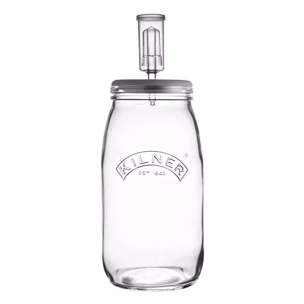 Kilner Glass Fermentation Set with Air Lock and Ceramic Stones for Sauerkraut, Kimchi, and Pickles