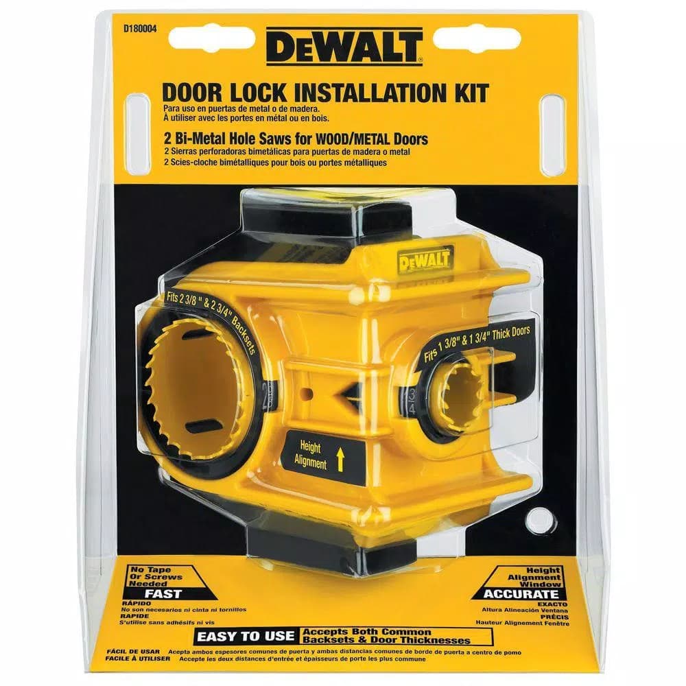 DEWALT Door Lock Installation Kit for Wood and Metal Doors