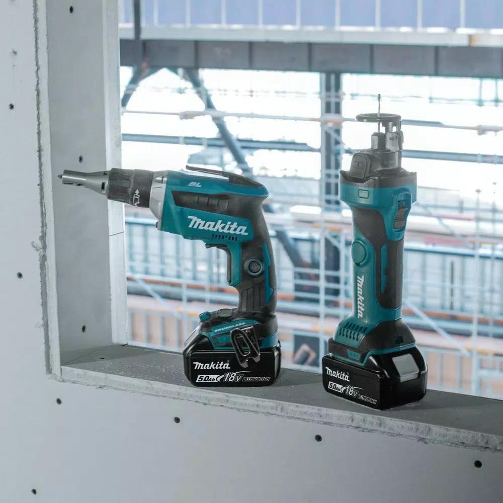 Makita 18V LXT Brushless Drywall Screwdriver & Cut-Out Tool 2-Piece Combo Kit with 5.0Ah Batteries