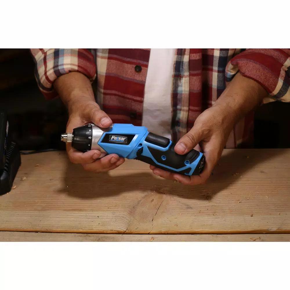 Pulsar PT28136 3.6V Cordless Electric Screwdriver with 1/4 in. Hex Chuck and LED Spotlight