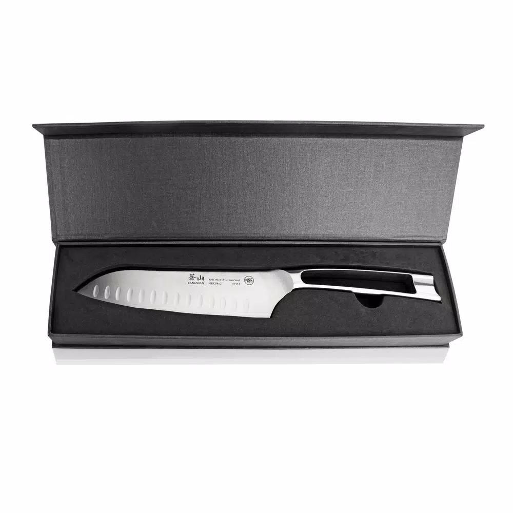 Cangshan N1 Series 7 in. German Steel Forged Santoku Knife, Stainless Steel Full Tang