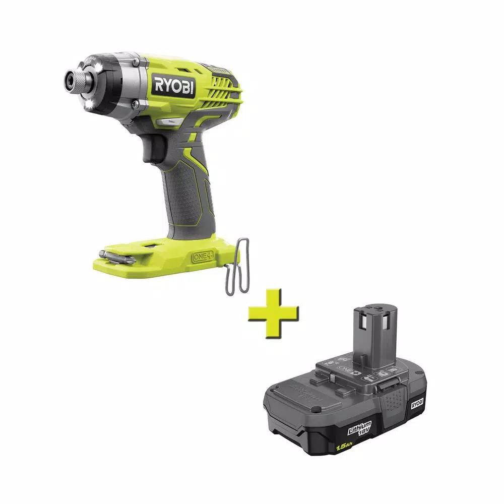 RYOBI 18V ONE+ Cordless 3-Speed 1/4 in. Hex Impact Driver with 1.5 Ah Battery