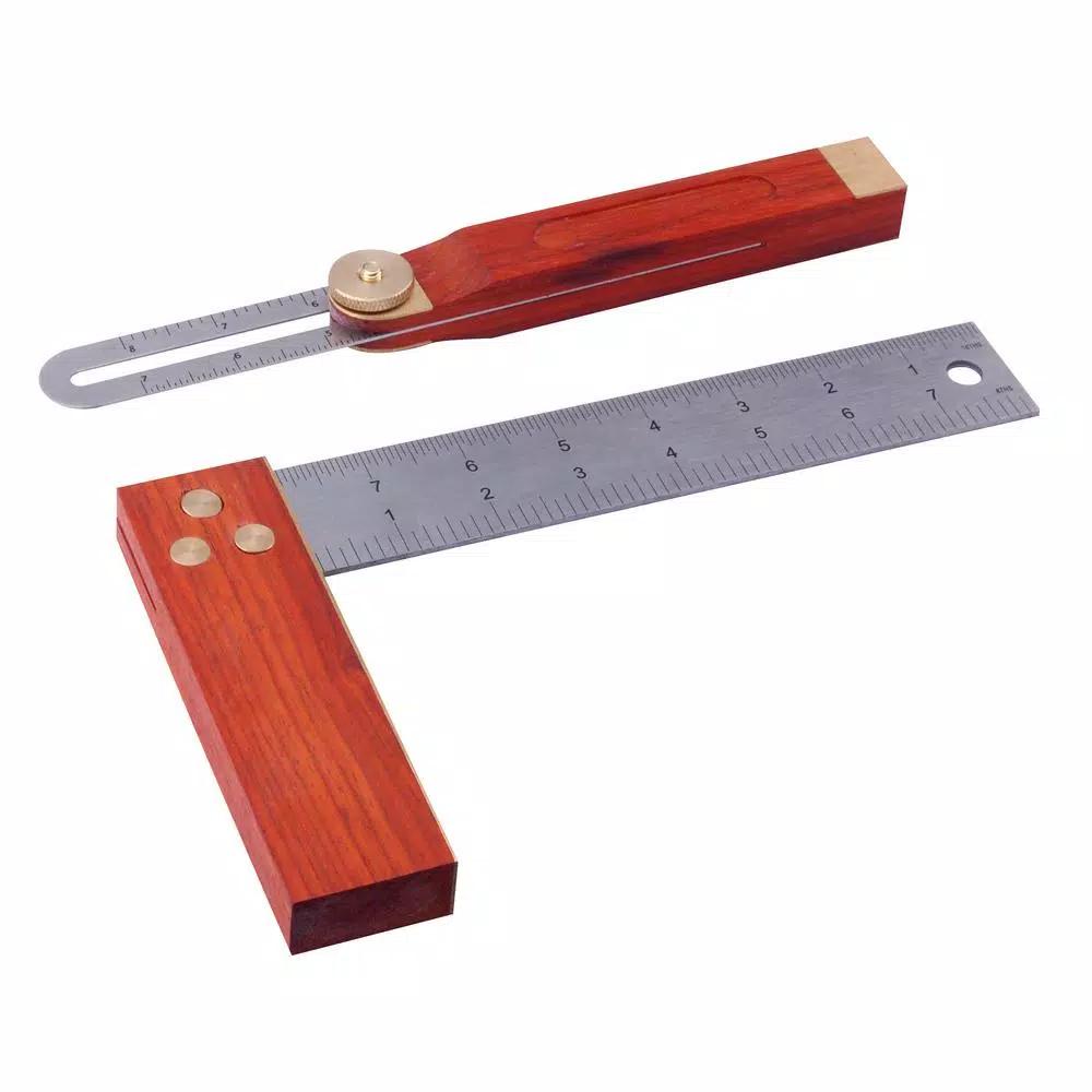 Steel Core 8 in. Try Square and 9 in. Sliding T-Bevel Set with Hardwood Handle and Stainless Steel Blades