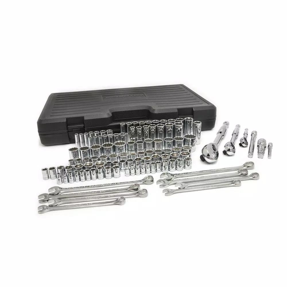 GEARWRENCH 110-Piece SAE and Metric Mechanics Tool Set with 1/4, 3/8, and 1/2 in. Drive Sockets and Ratchets