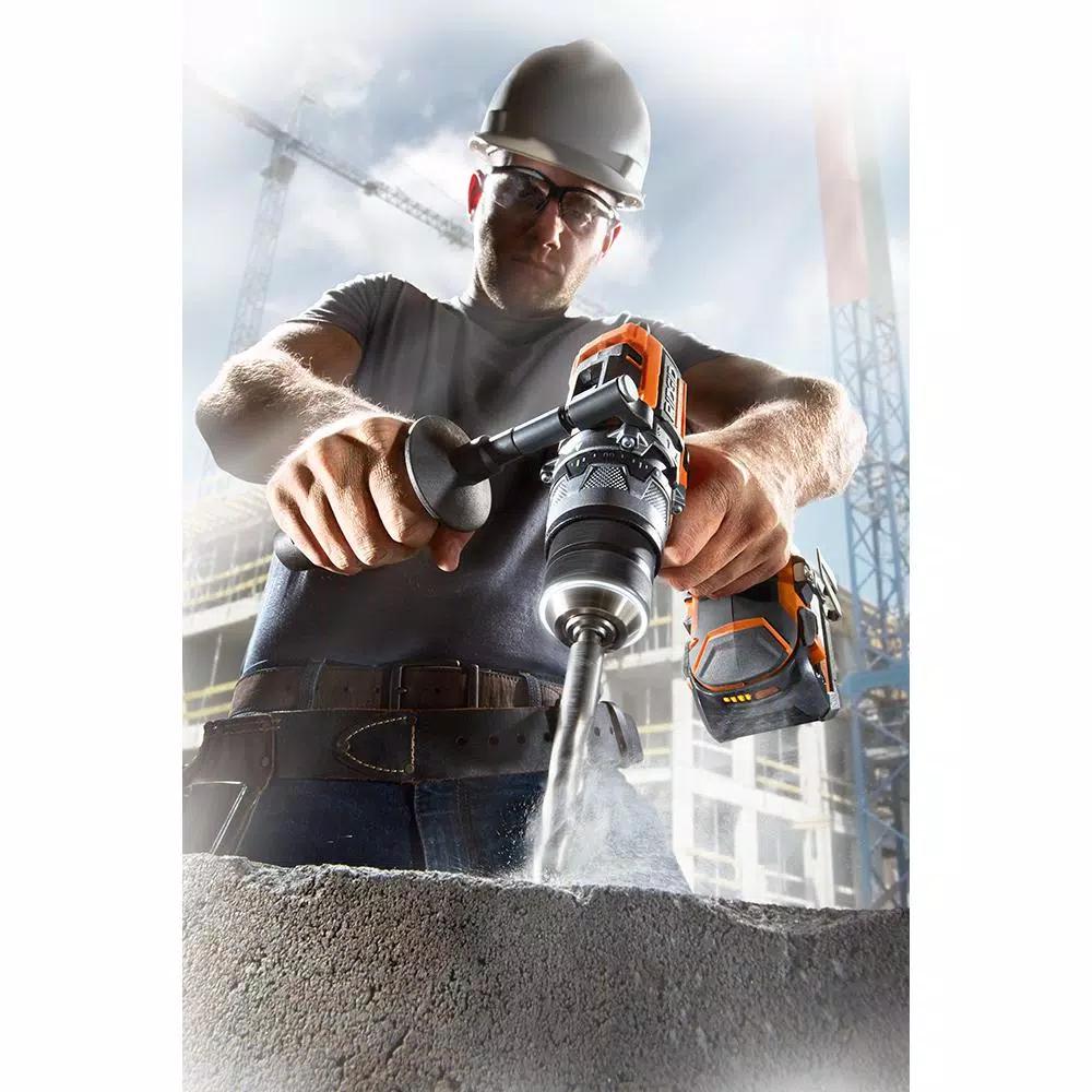 RIDGID 18V Lithium-Ion 1/2 in. Cordless Hammer Drill/Driver Kit with 2.0 Ah Battery and Charger