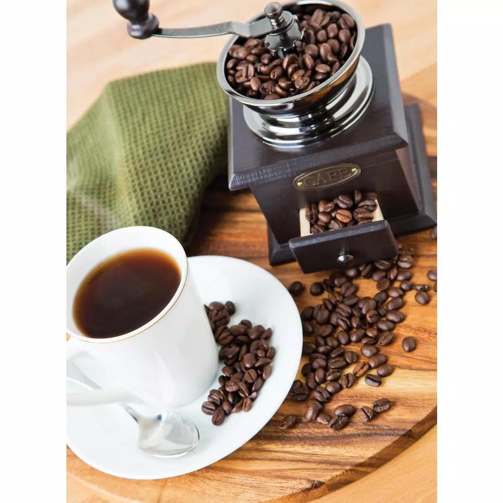 Fox Run Adjustable Manual Coffee Grinder - Antique Style Pine Wood & Stainless Steel Hand Crank Mill